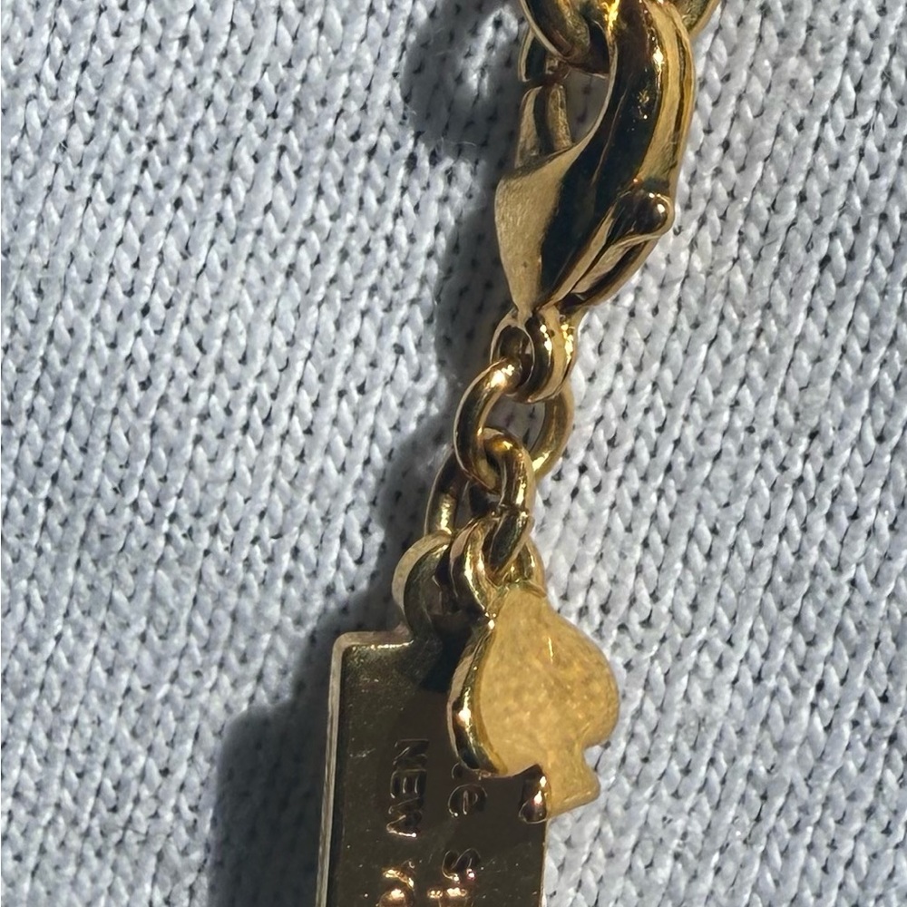 Kate Spade Long Gold Necklace with Canary Yellow & White‎ Stones 💎 - Picture 7 of 13